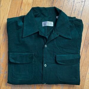 Vintage Custom D.L. Cerney New York Mens Cotton Corduroy Button Down Shirt
